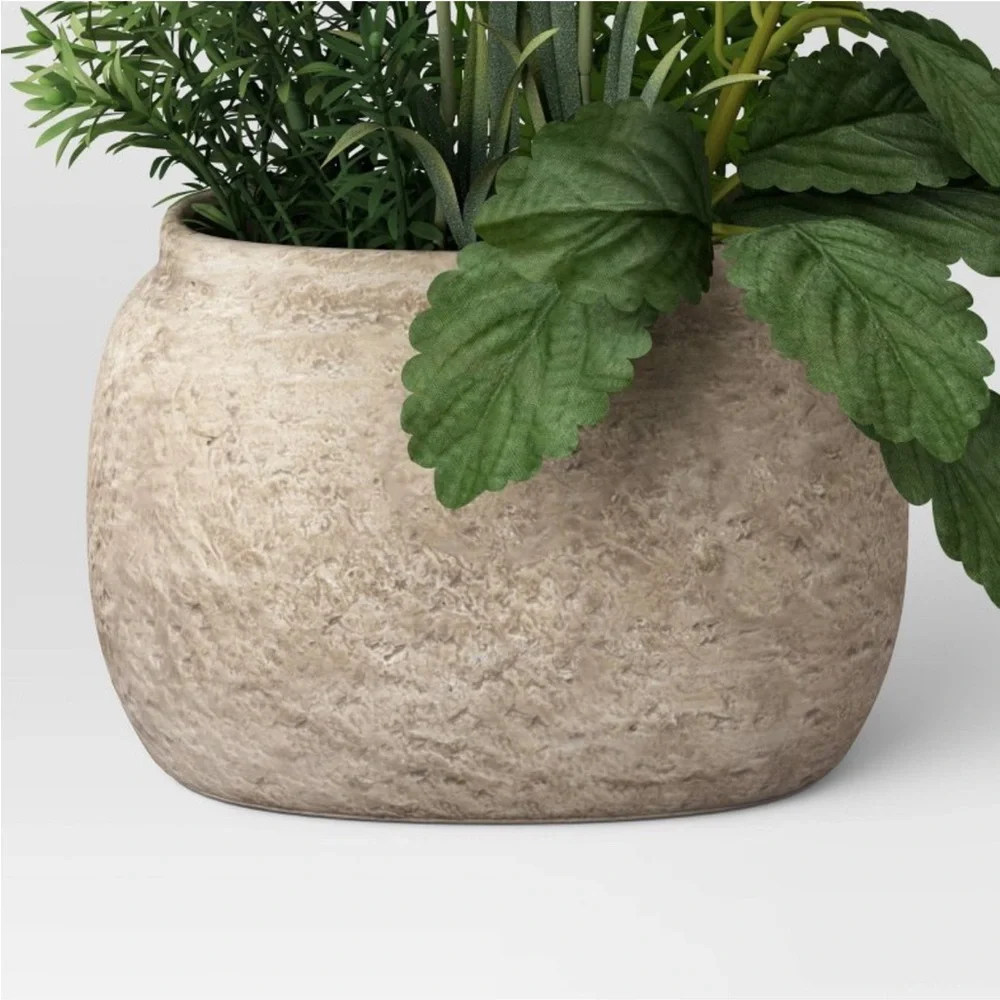 STUDIO MCGEE NWT faux herb dish garden in pot -11.5”